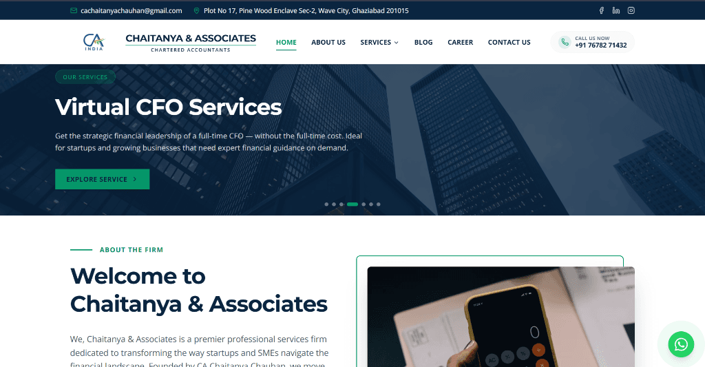 Chartered Accountancy Firm Website Chartered Accountancy Firm Website — live production showcase