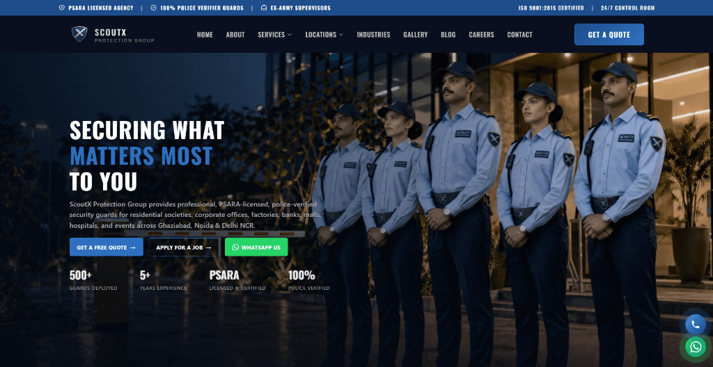 Private Security Agency Website Private Security Agency Website — live production showcase